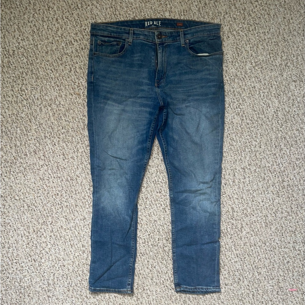 Slim Blue Jeans with Subtle Fading